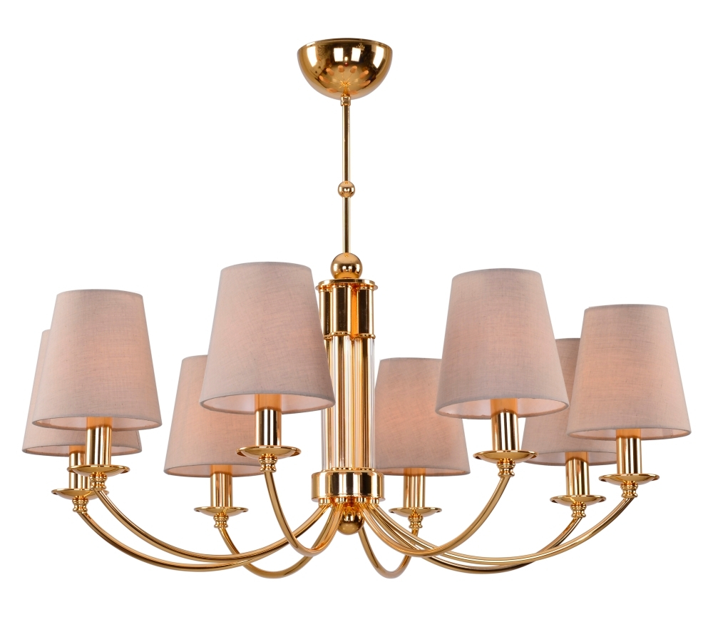 

Подвесная люстра 8 плафонов бежевая Crystal Lux Camila CAMILA SP8 GOLD