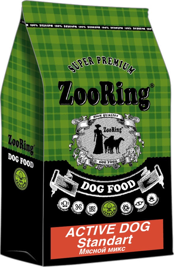 Сухой корм для собак ZooRing ACTIVE DOG, рис, мясо, 10кг