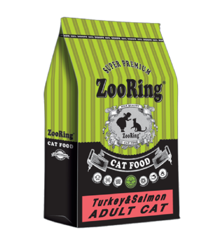 фото Сухой корм для кошек zooring grain free adult cat , индейка, лосось, 1,5кг