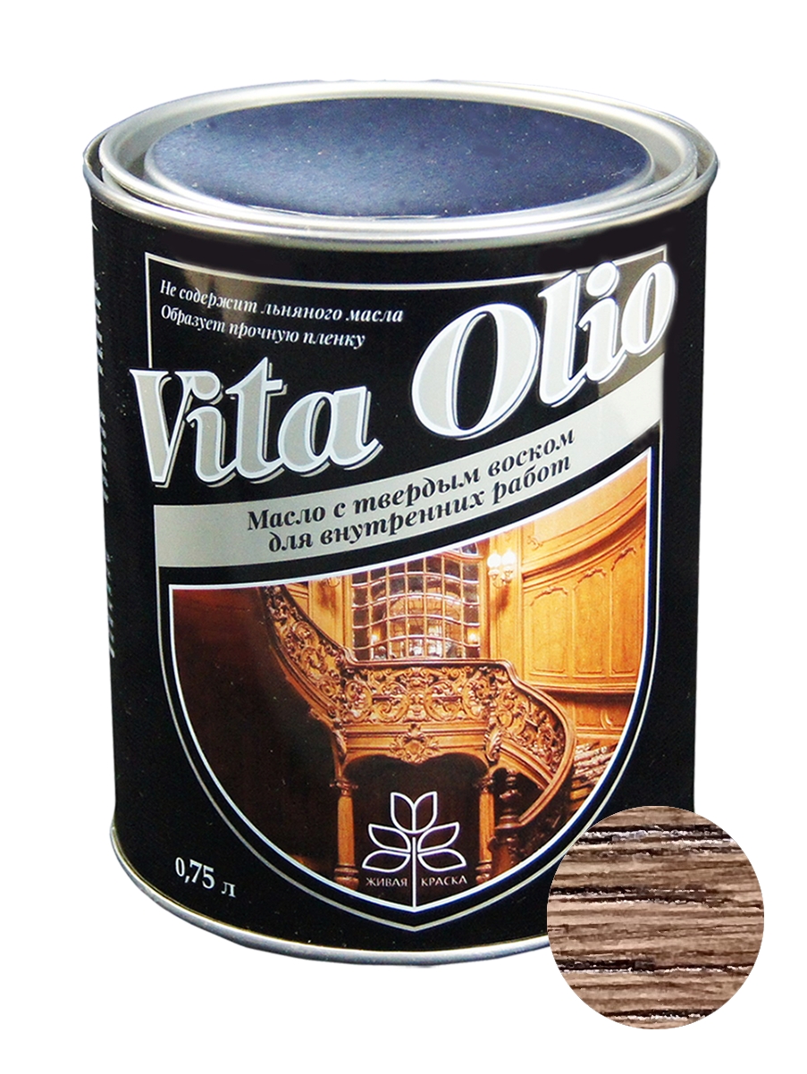 фото Масло интерьерное vita olio венге 0,75 л. с воском живая краска