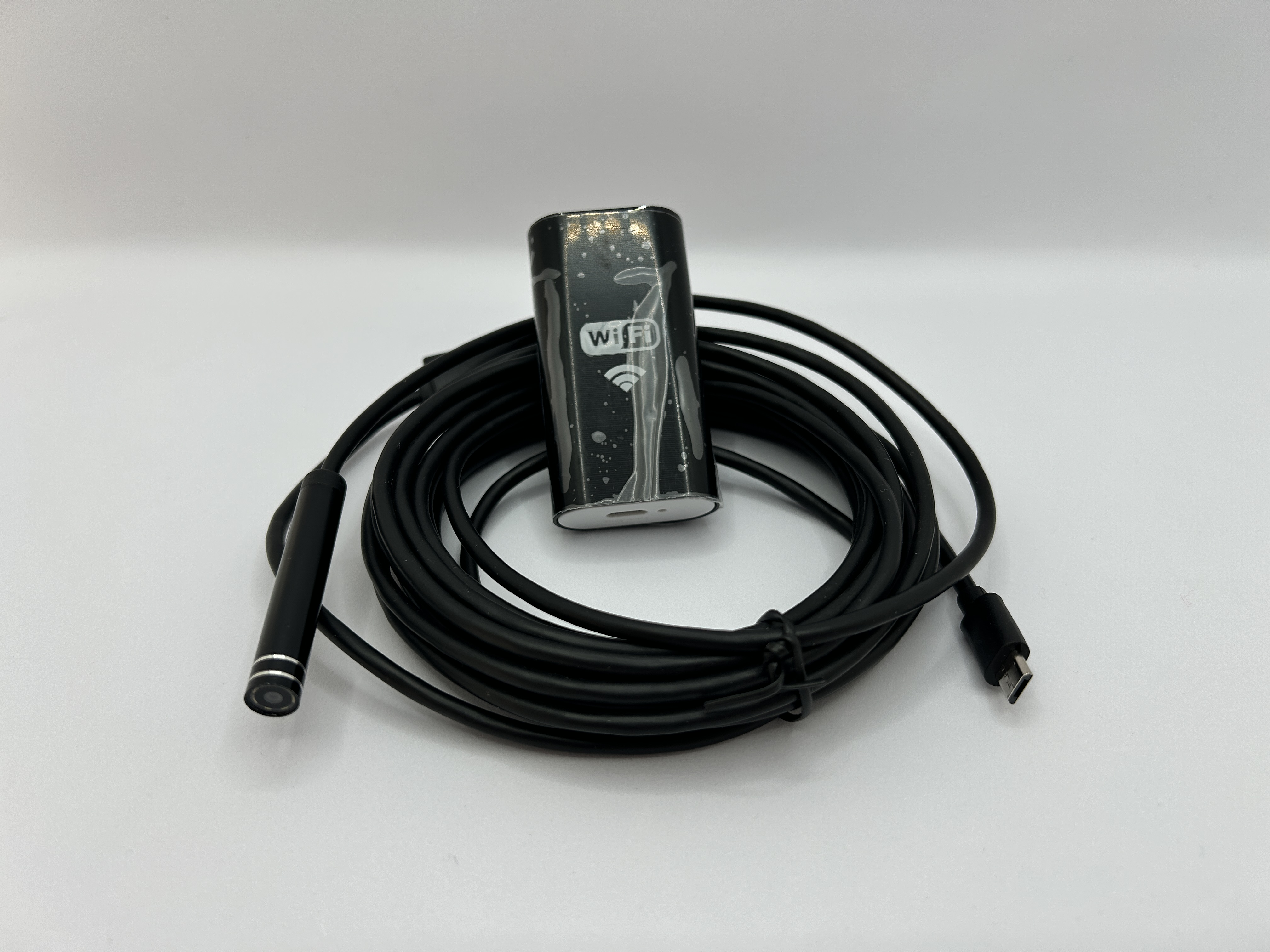 Эндоскоп YPC99-5 для телефона, длина 5 метров, камера 8 мм, мягкий провод подставка для телефона с регулируемым углом наклона металл серый