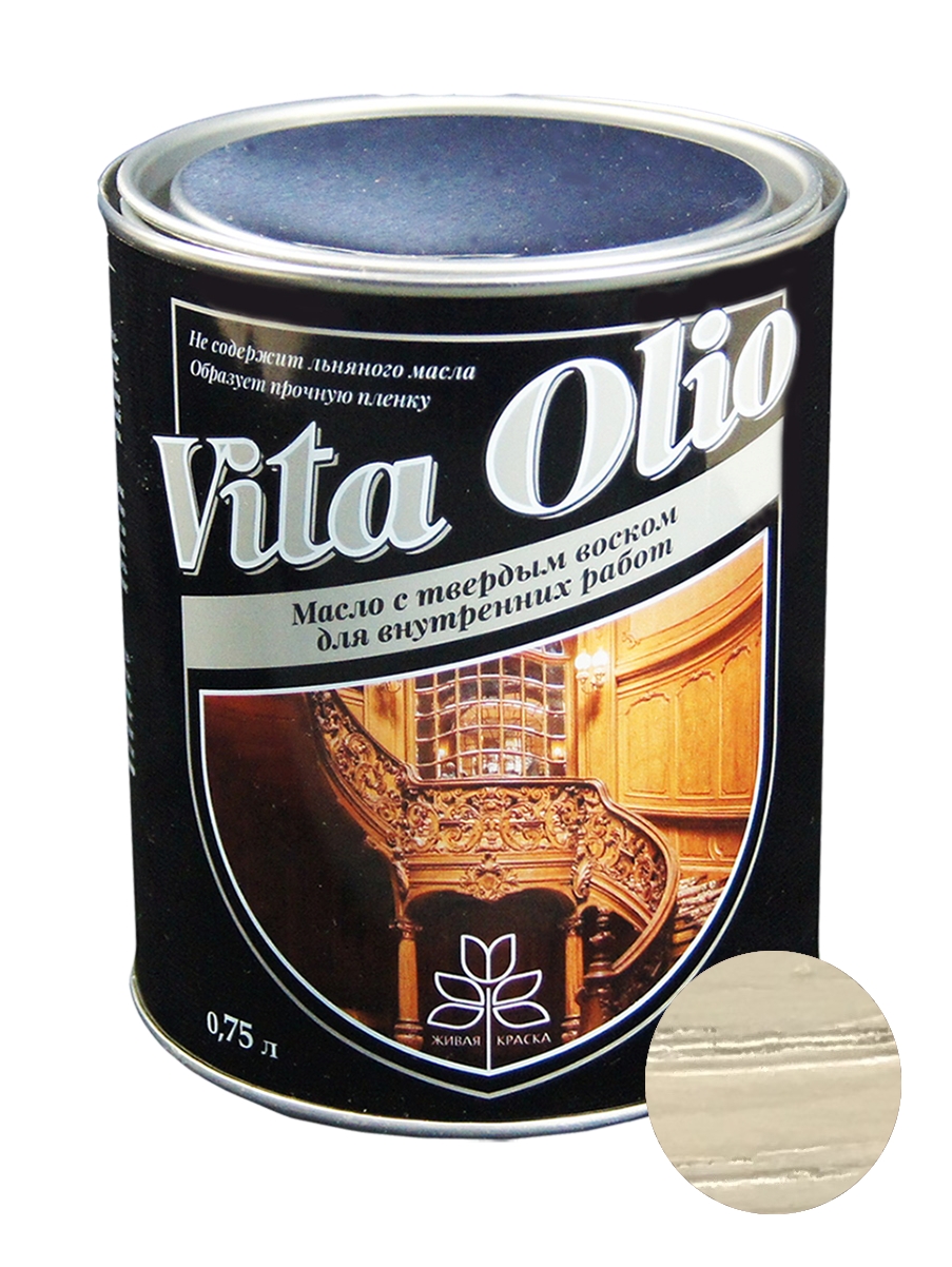 фото Масло интерьерное vita olio дуб обыкновенный 0,75 л. с воском живая краска