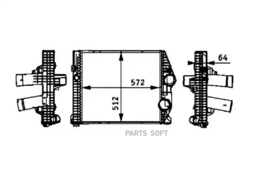 

Интеркулер (572Х512Х64) Mercedes 1016;1016 L 04-