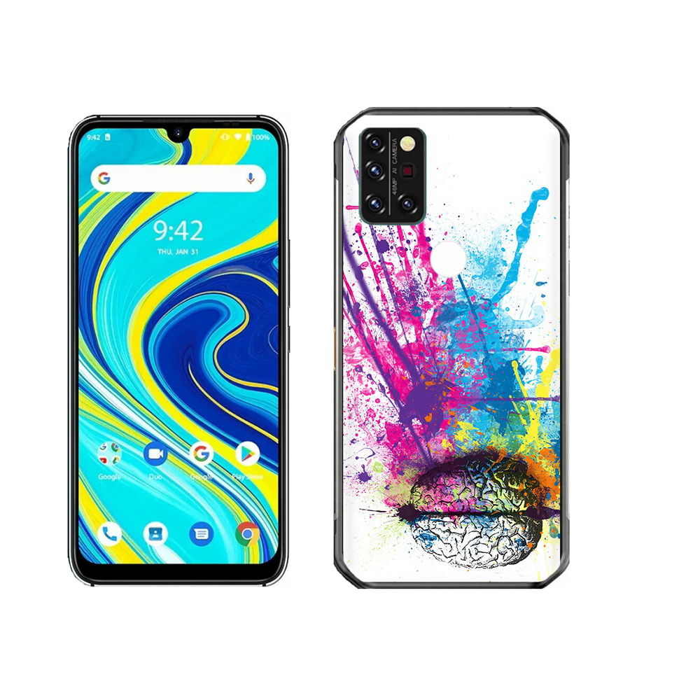 

Чехол MyPads Tocco для Umidigi A7 Pro яркий красочный мозг, Прозрачный, Tocco