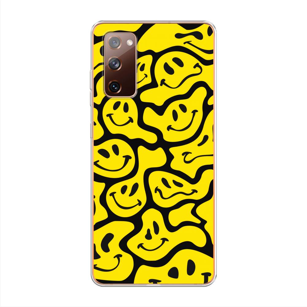 

Чехол на Samsung Galaxy S20 FE "Расплывчатые смайлики желтые", Черный;желтый, 2101350-6