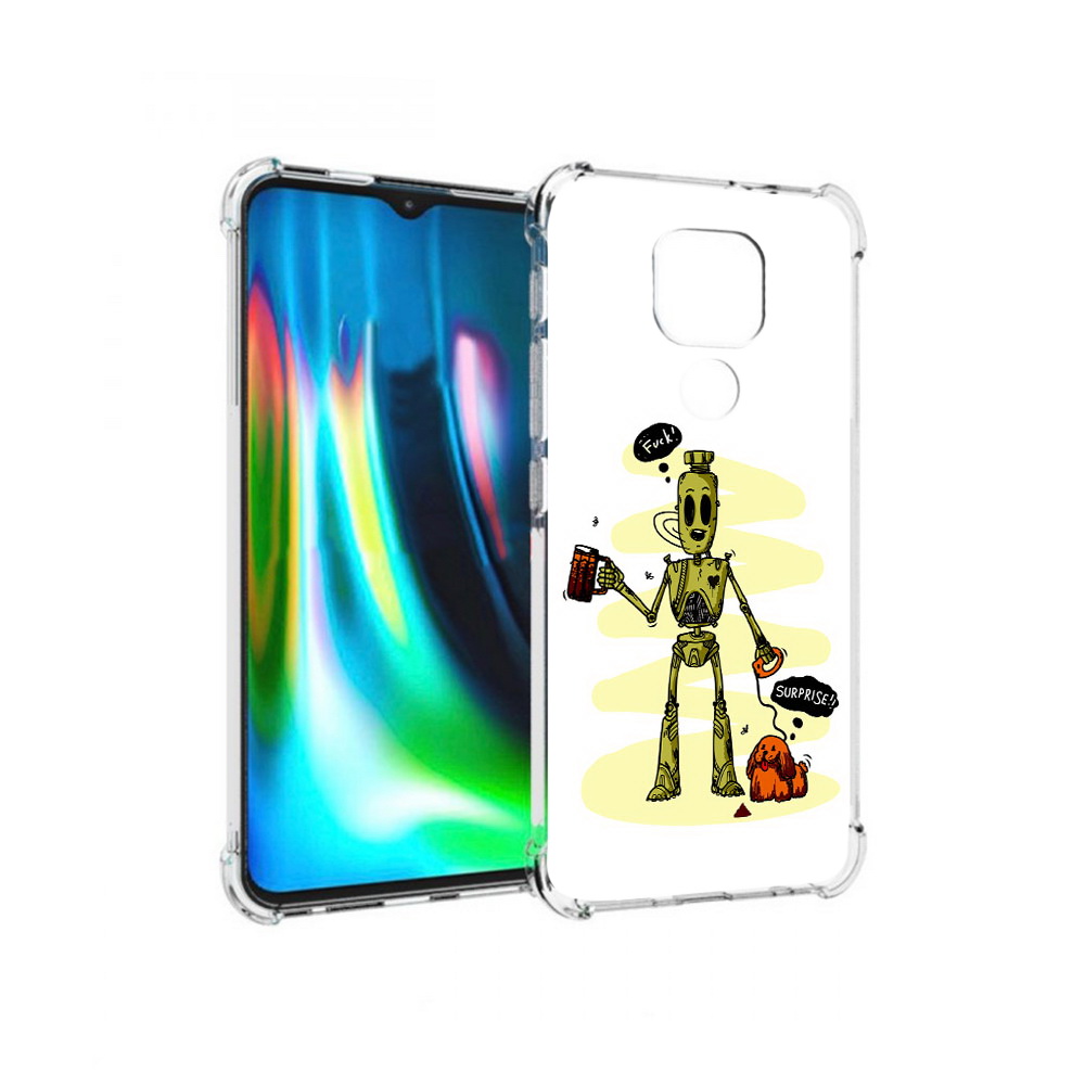 

Чехол MyPads Tocco для Motorola Moto G9 Play прикольный робот (PT227081.347.557), Прозрачный, Tocco