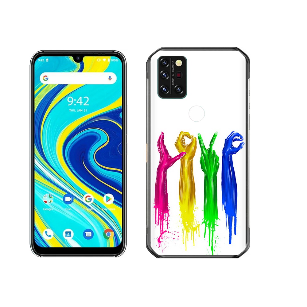 

Чехол MyPads Tocco для Umidigi A7 Pro яркие руки love, Прозрачный, Tocco