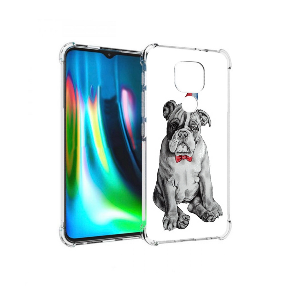 

Чехол MyPads Tocco для Motorola Moto G9 Play праздничный щенок (PT227081.347.554), Прозрачный, Tocco