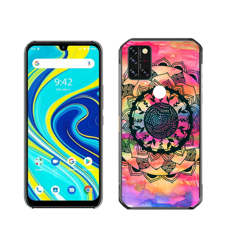 

Чехол MyPads Tocco для Umidigi A7 Pro яркая абстракция круглый цветок, Прозрачный, Tocco