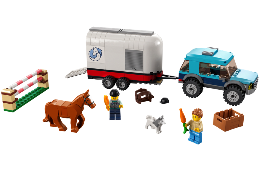 Конструктор LEGO City Great Vehicles 60327 Машина с прицепом для лошади lego friends конструктор тренировка лошади и прицеп для перевозки