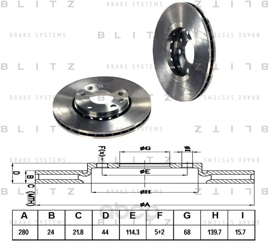 

BLITZ Диск тормозной передний вентилируемый RENAULT Duster/Megane/Fluence 11->