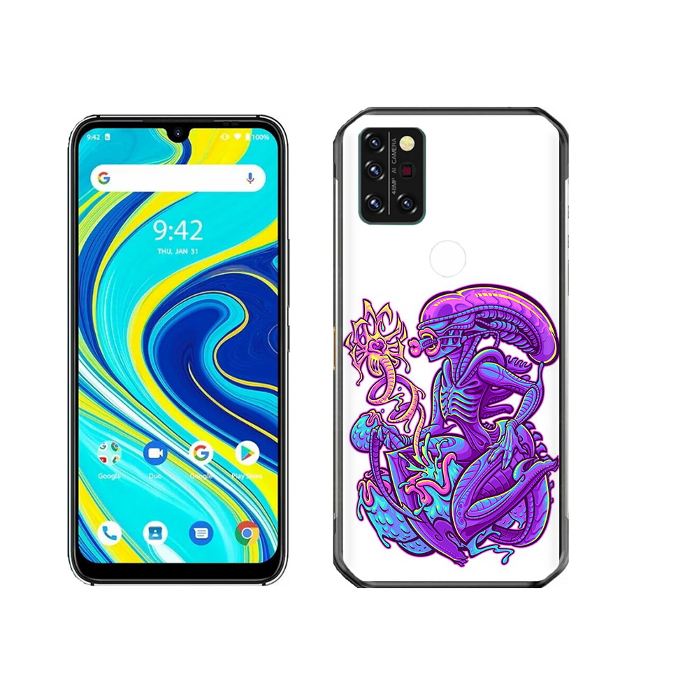 

Чехол MyPads Tocco для Umidigi A7 Pro чужой фиолетовый цвет, Прозрачный, Tocco