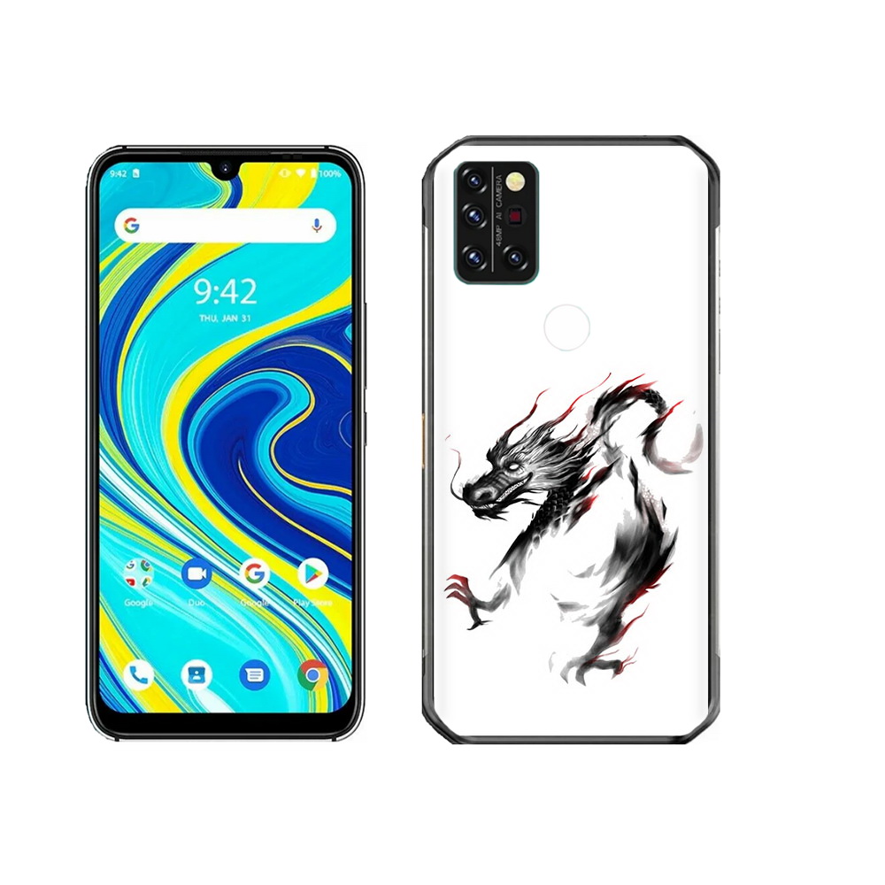 

Чехол MyPads Tocco для Umidigi A7 Pro черный дракон, Прозрачный, Tocco