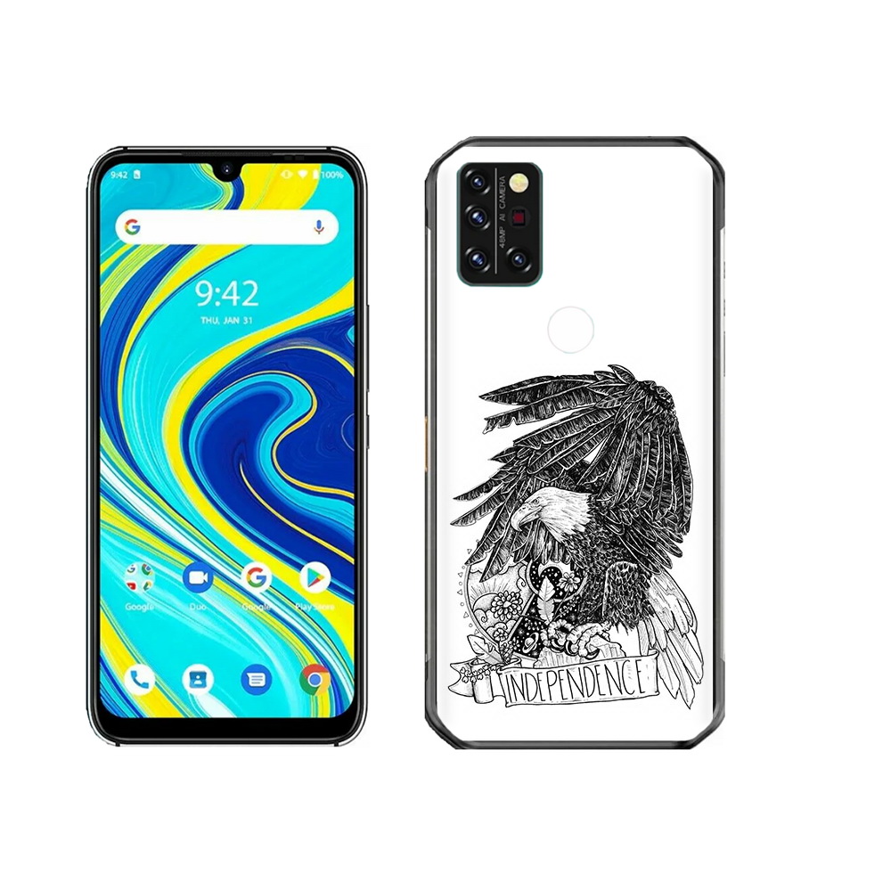 

Чехол MyPads Tocco для Umidigi A7 Pro черно белый сокол, Прозрачный, Tocco