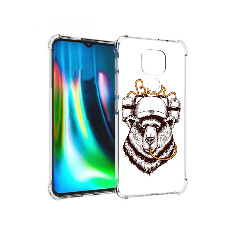 

Чехол MyPads Tocco для Motorola Moto G9 Play пивной медведь (PT227081.347.538), Прозрачный, Tocco
