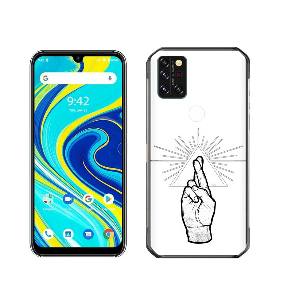 

Чехол MyPads Tocco для Umidigi A7 Pro черно белая рука, Прозрачный, Tocco