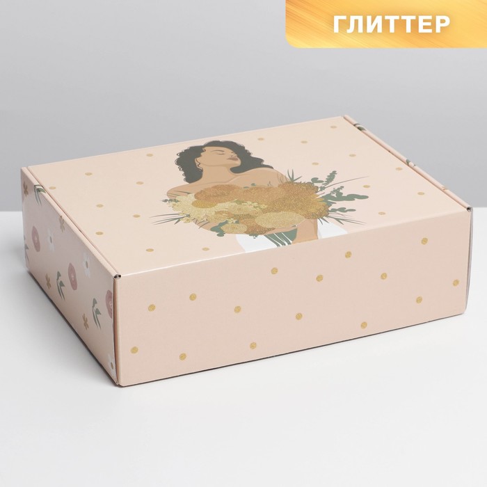 

Коробка складная «Girl», глиттер, 30.7  22  9.5 см, Коллекция упаковки Girl style