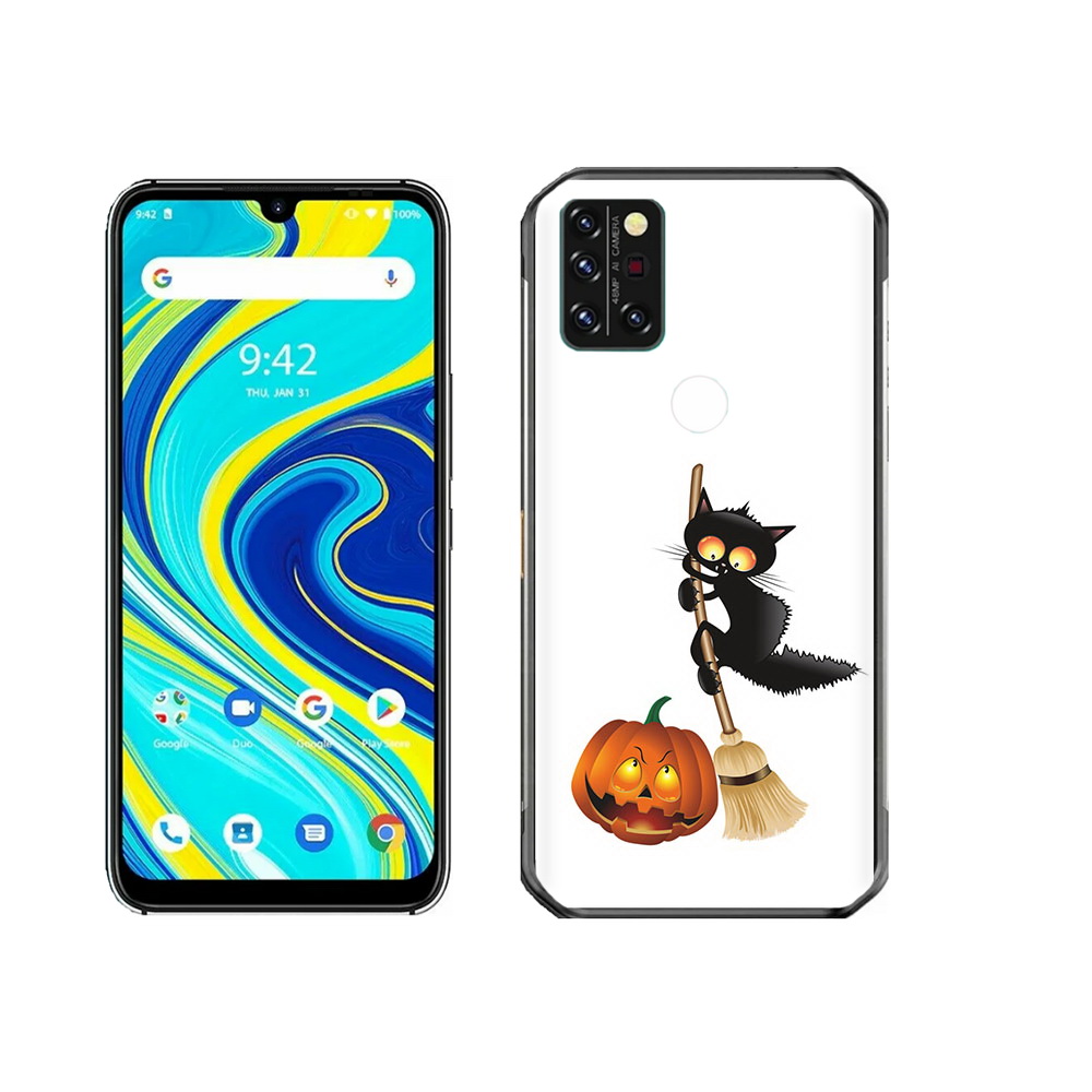 

Чехол MyPads Tocco для Umidigi A7 Pro хэлуинский котик, Прозрачный, Tocco