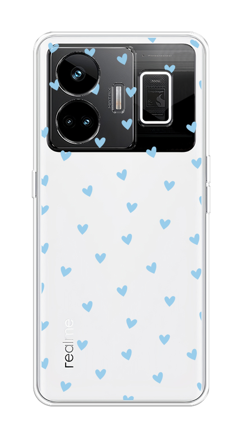 

Чехол на Realme GT Neo 5 5G/Realme GT3 "Голубые сердечки паттерн", Голубой;прозрачный, 2513650-1