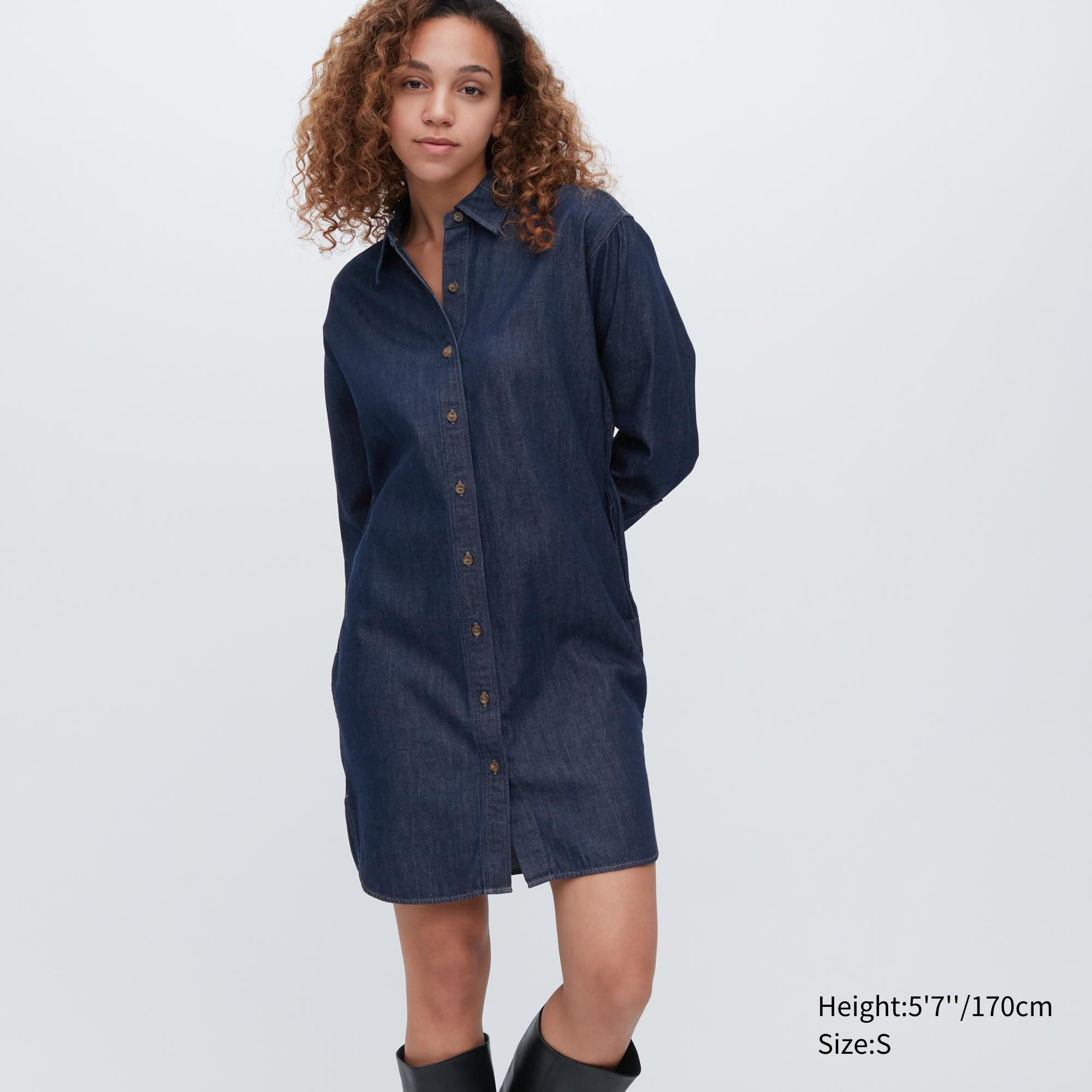 

Платье женское UNIQLO 457300COL68 синее S (доставка из-за рубежа), 457300COL68