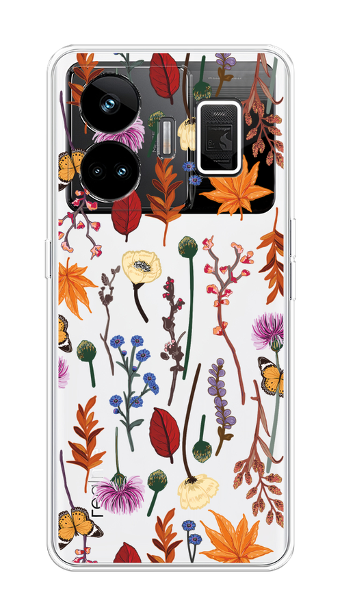 

Чехол на Realme GT Neo 5 5G/Realme GT3 "Orange Purple flowers", Оранжевый;красный;розовый;желтый;прозрачный, 2513650-1