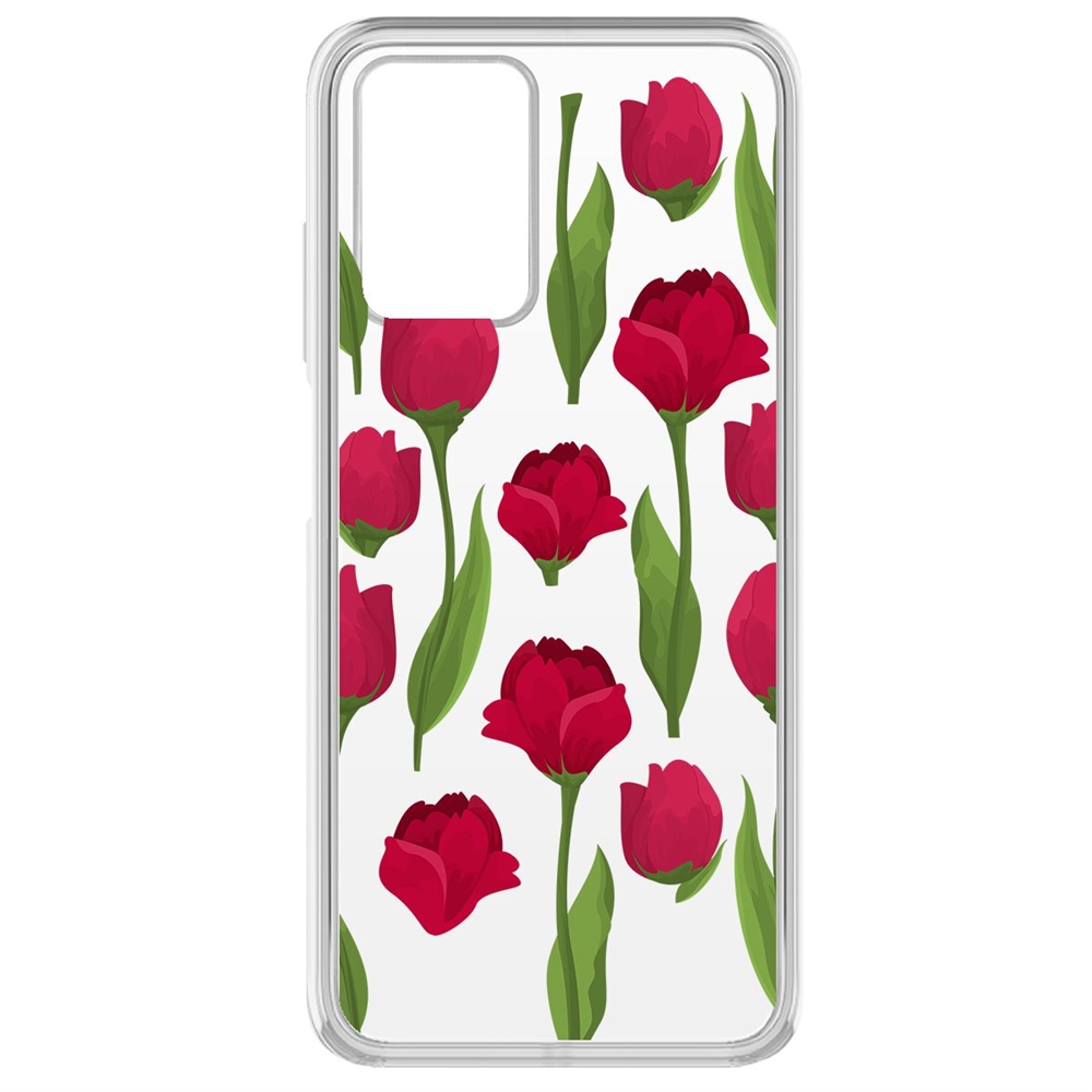 

Чехол-накладка Krutoff Clear Case Розы паттерн для Xiaomi Redmi 10, Прозрачный