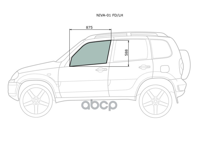 Стекло Боковое Опускное (Спереди/ Слева/ Цвет Зеленый) Chevrolet Niva 98- XYG арт. NIVA-01