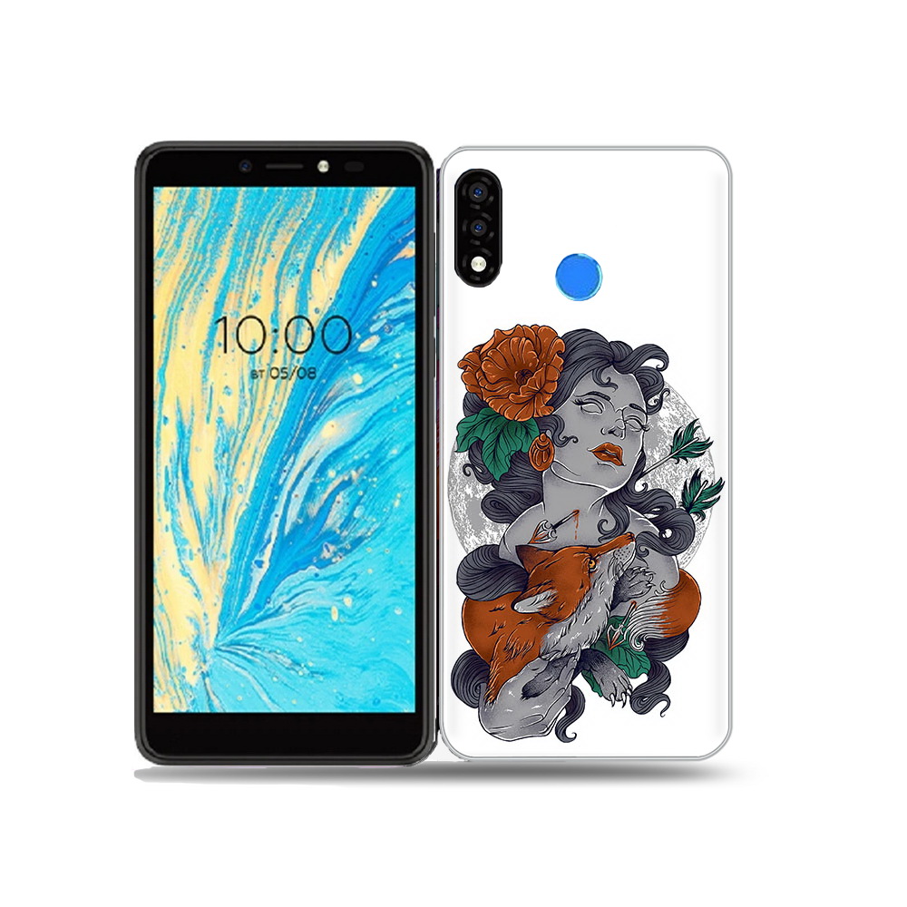

Чехол MyPads Tocco для BQ 5740G Spring темная девушка с лисой, Прозрачный, Tocco