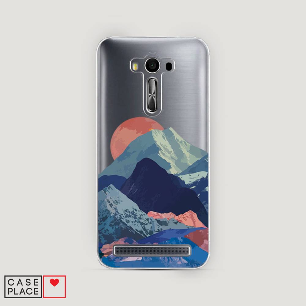 

Чехол на Asus Zenfone 2 Laser ZE550 "Закат в снежных горах", Красный;серый;голубой, 40250-2