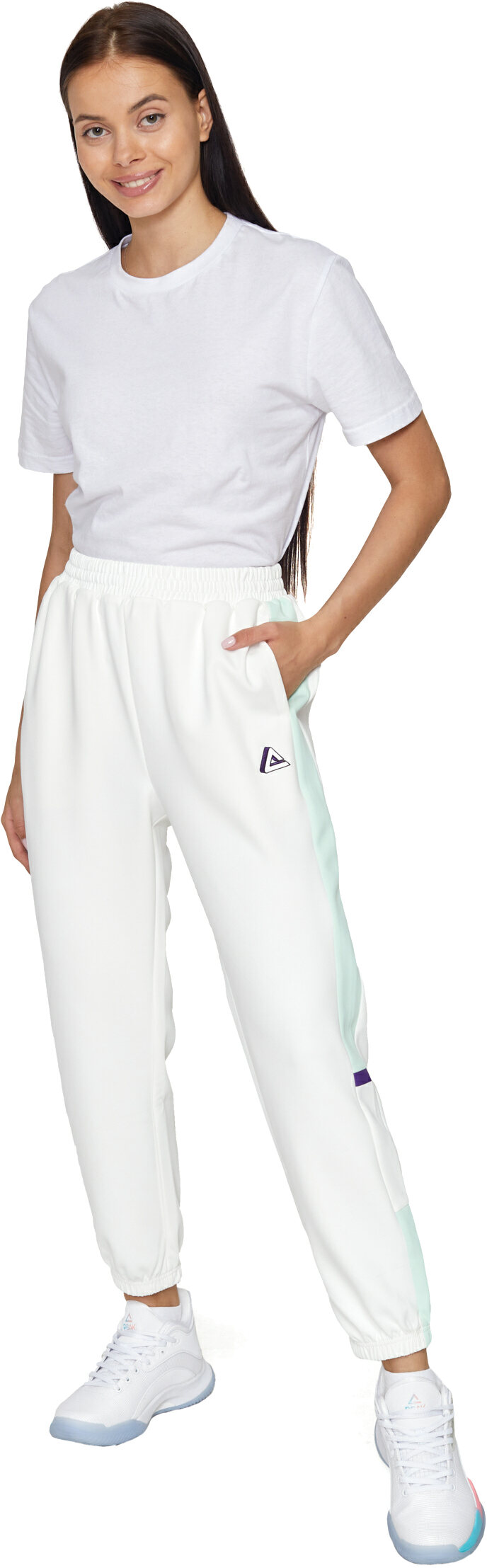 Спортивные брюки женские PEAK Knitted Pants белые XL