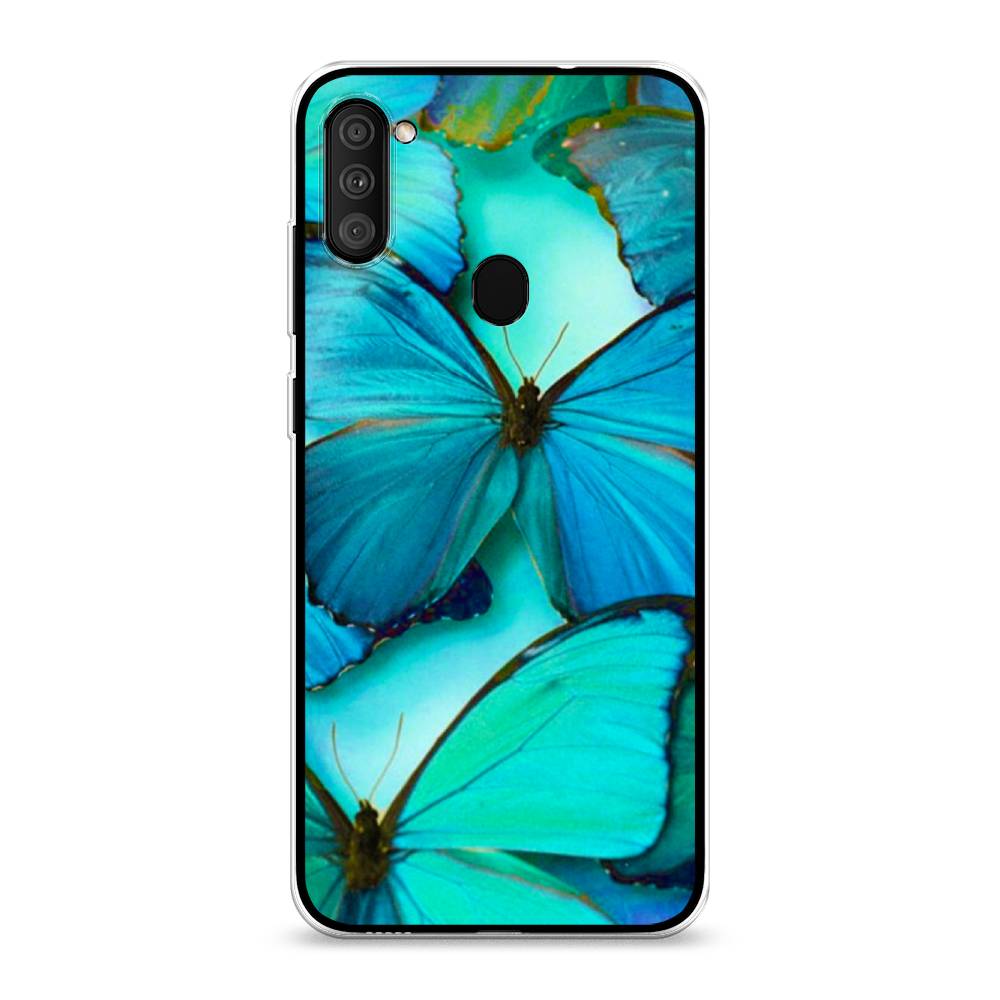 фото Силиконовый чехол "неоновые бабочки" на samsung galaxy a11 awog