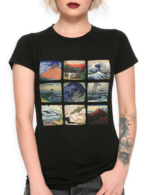 

Футболка женская Dream Shirts Кацусика Хокусай - Картины черная M, Черный, Кацусика Хокусай - Картины