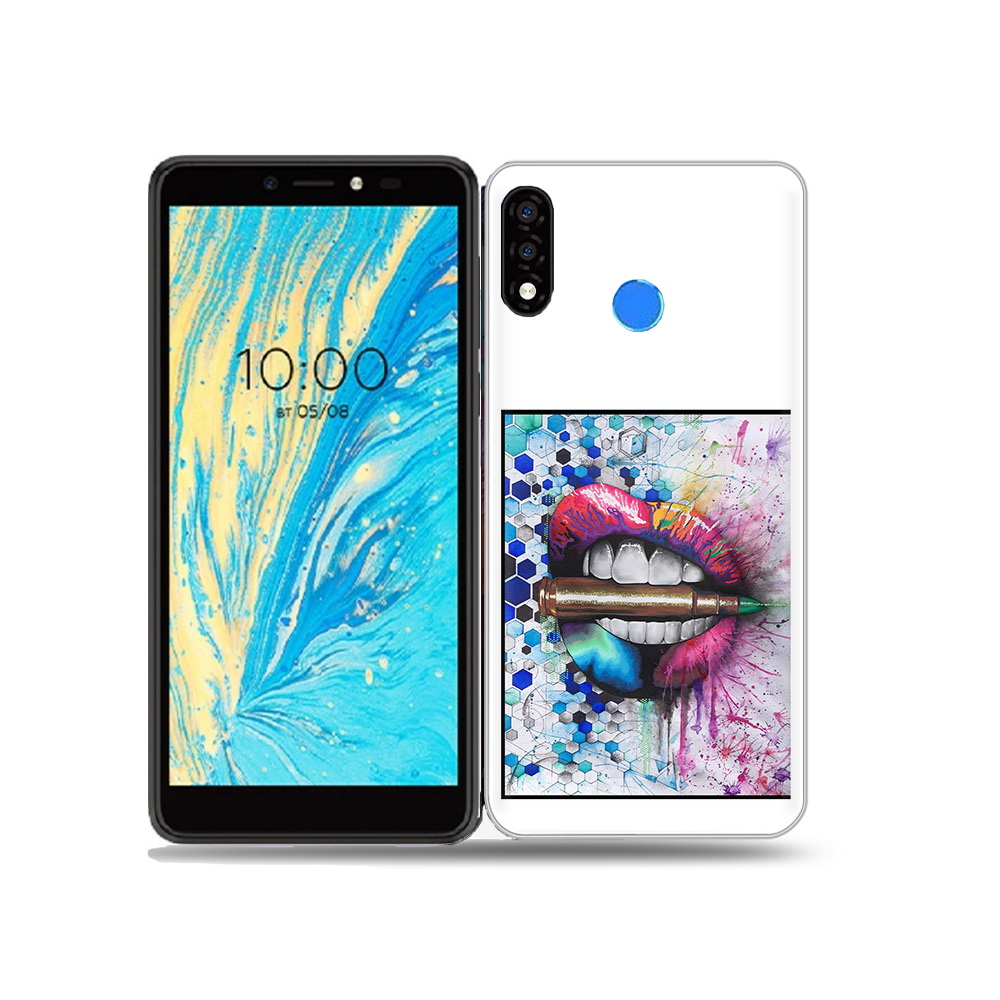 

Чехол MyPads Tocco для BQ 5740G Spring разноцветные губы с пулей, Прозрачный, Tocco