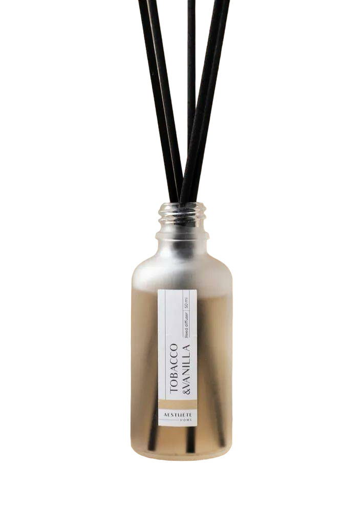 

Аромадиффузор с палочками, интерьерный, аромат Табак и Ваниль Tobacco & Vanilla, Диффузор 50мл прозрачный