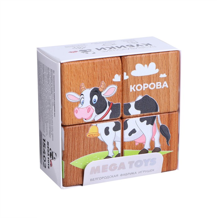 

Набор кубиков обучающий «Домашние животные» 4 кубика, 3 двусторонние карточки, развивающее