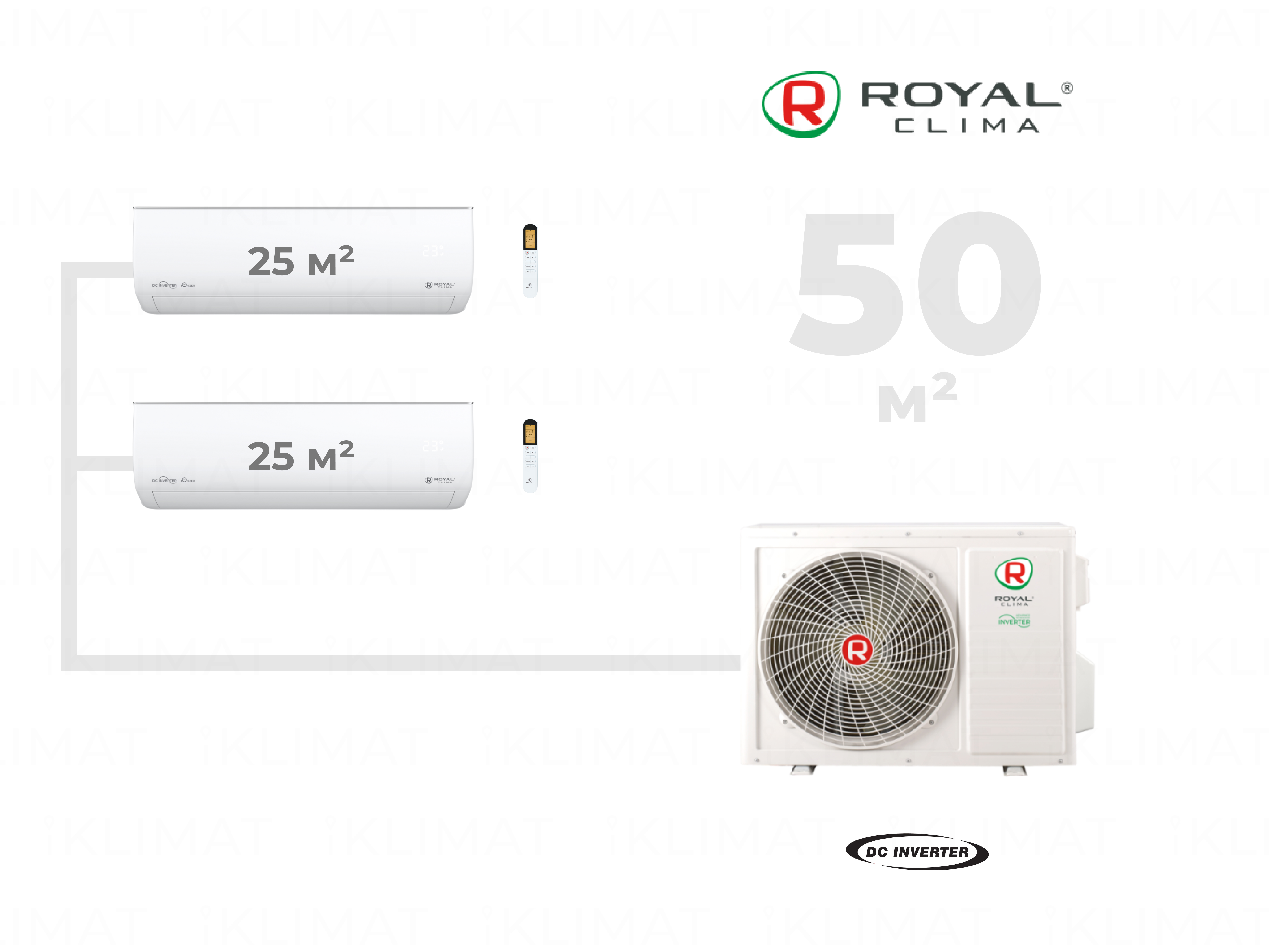 Мульти сплит-система ROYAL Clima 2TFM-17HN/OUT+2*RCI-GLF09HN