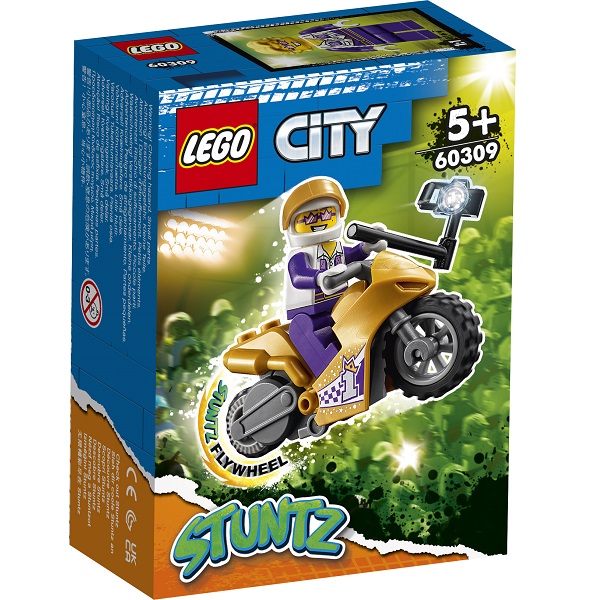 Конструктор LEGO City Stuntz Трюковый мотоцикл с экшн-камерой, 14 деталей, 60309 конструктор yko трёхлинейка игрушечная 9952626 1130 дет