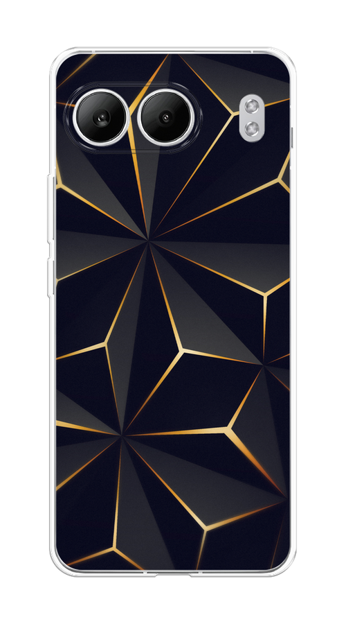 

Чехол на OnePlus Nord 4 5G "Черные полигоны", Золотистый;черный, 155250-1