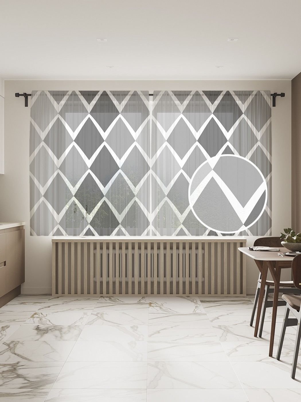 

Фототюль JoyArty "Кольчуга из ромбов" 145x180см (2 полотна со шторной лентой + 50 крючков), Кольчуга из ромбов