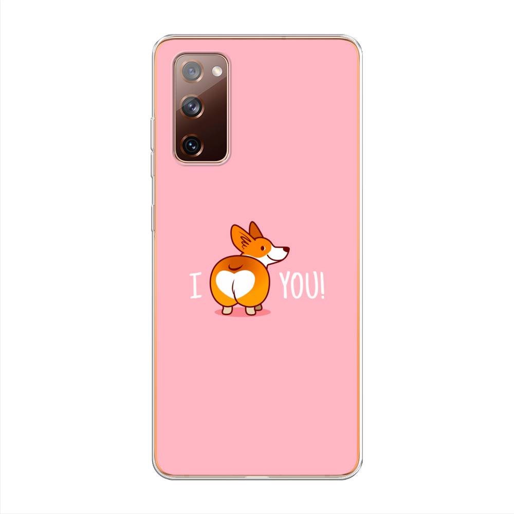 

Чехол на Samsung Galaxy S20 FE "Корги I love you", Розовый;коричневый;белый, 2101350-1