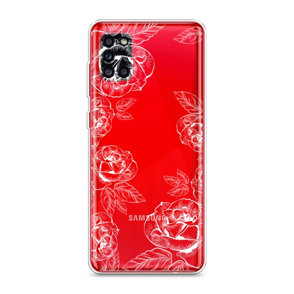 

Чехол на Samsung Galaxy A31 "Розы графика", Черный;серый, 2100350-2