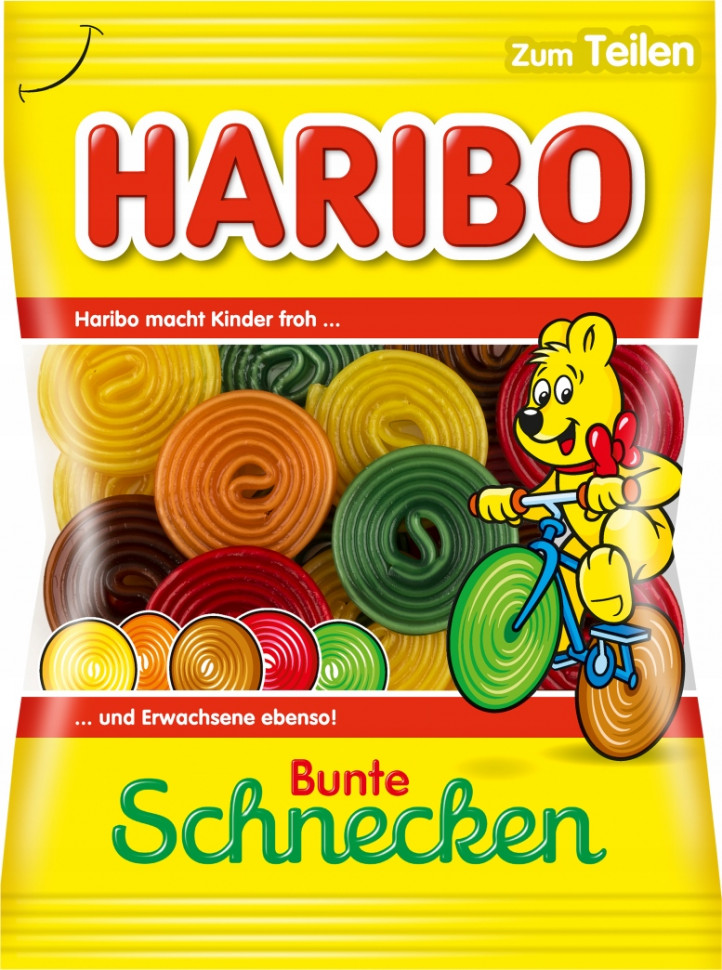 фото Мармелад haribo bunte schnecken цветные улитки 160 г