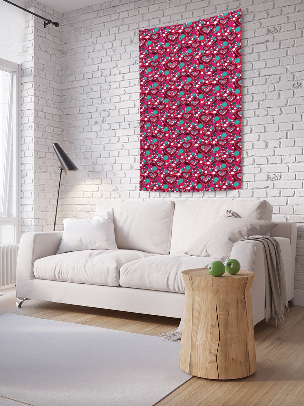 

Вертикальное фотопанно на стену JoyArty Сердца в горошек 150x200 см, Сердца в горошек