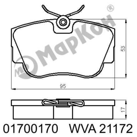 

MARKON 01700170 колодки дисковые п. BMW E30 1.6i-2.5i 2.4D TD 83-94 1шт