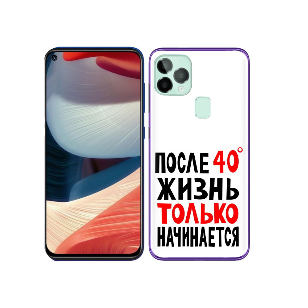 

Чехол MyPads Tocco для Oukitel C22 после 40 жизнь начинается, Прозрачный, Tocco