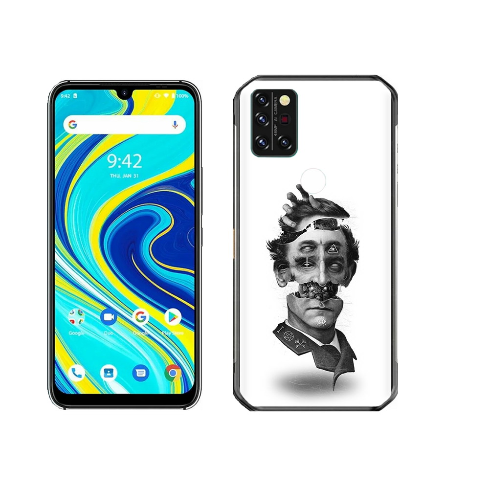 

Чехол MyPads Tocco для Umidigi A7 Pro страшное лицо абстракция, Прозрачный, Tocco