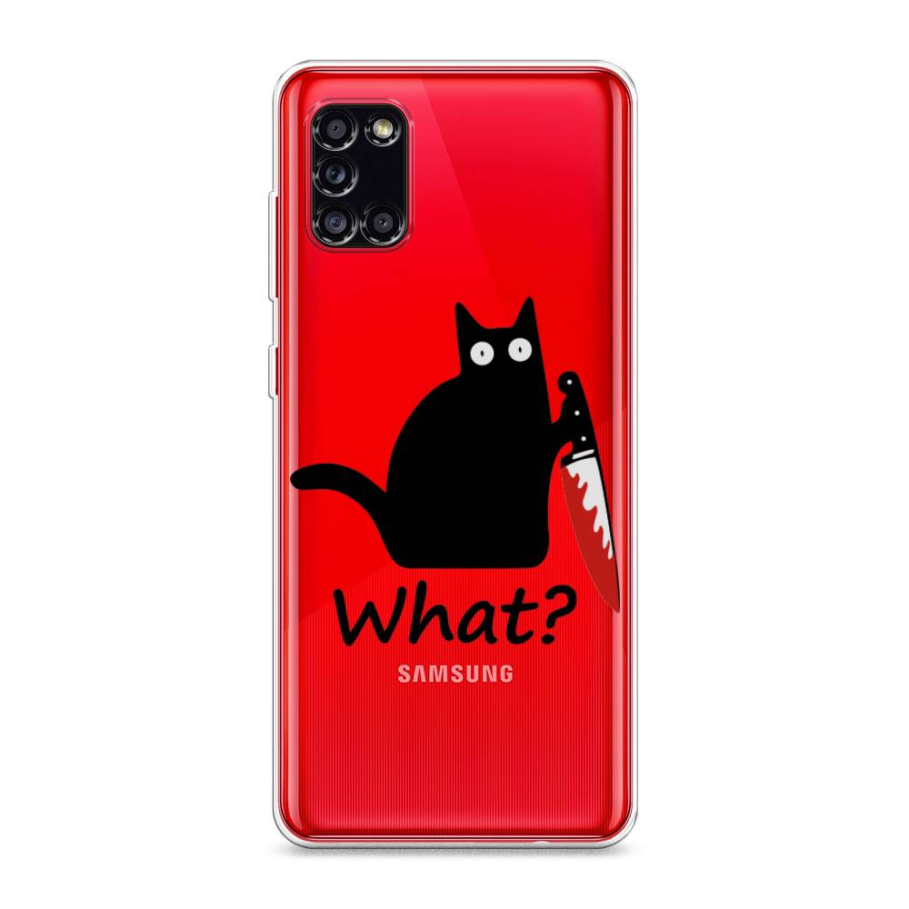 

Чехол на Samsung Galaxy A31 "Котик с ножом", Черный;красный, 2100350-6