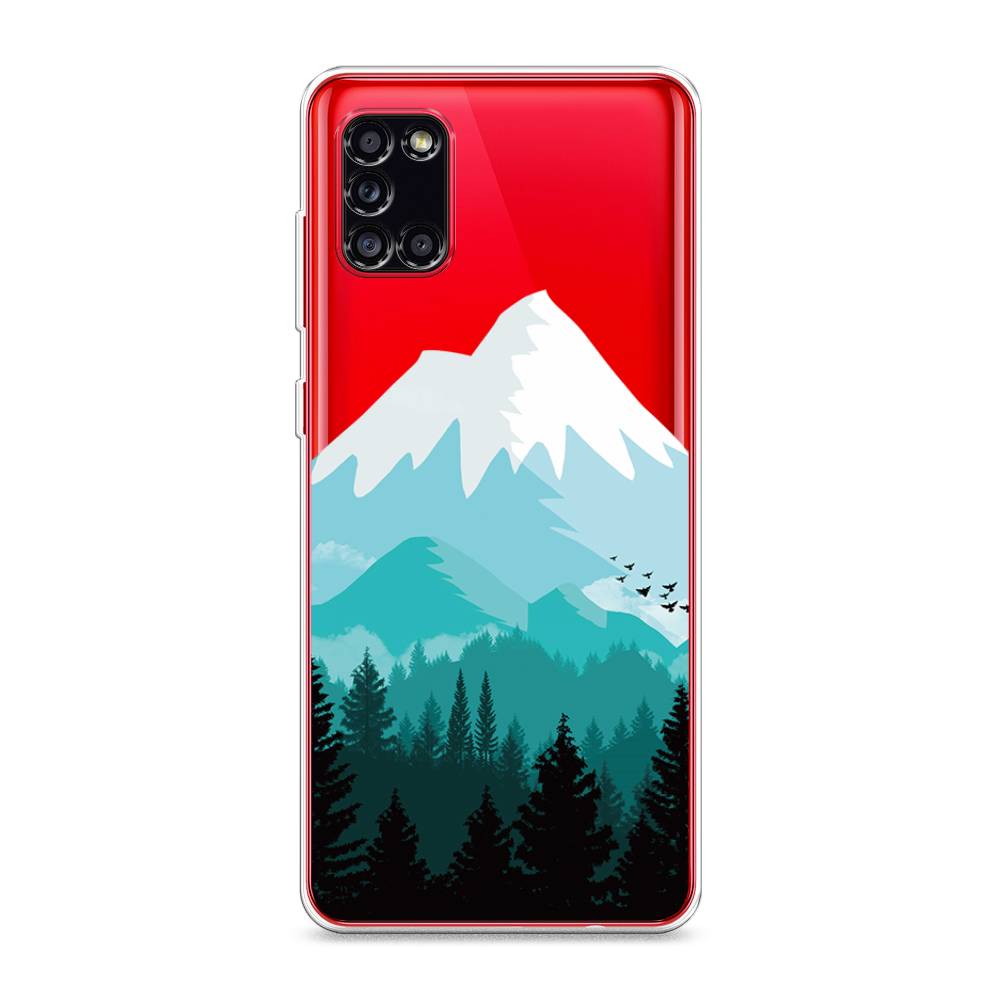 

Чехол на Samsung Galaxy A31 "Синяя снежная гора", Белый;голубой, 2100350-2