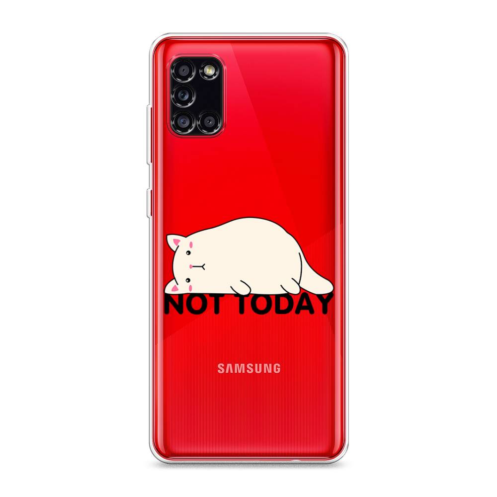 

Чехол на Samsung Galaxy A31 "Cat not today", Белый;розовый;черный, 2100350-1