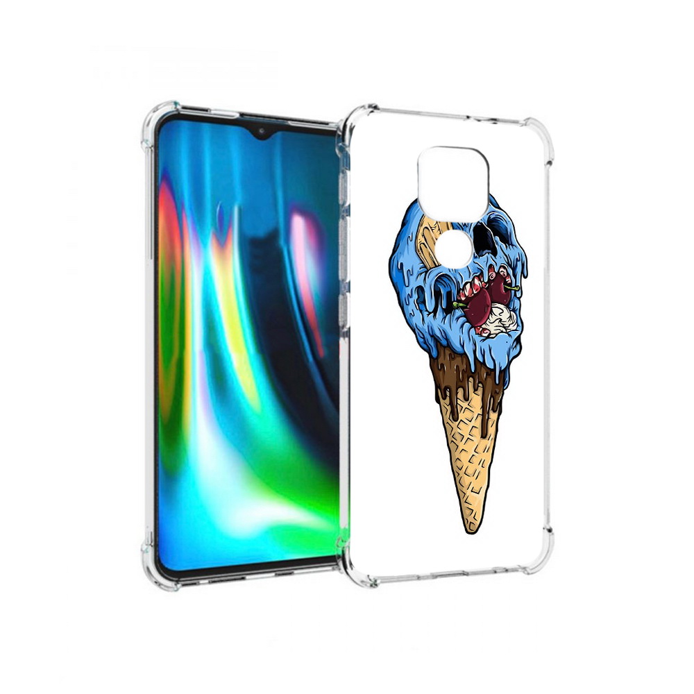 

Чехол MyPads Tocco для Motorola Moto G9 Play мороженное череп (PT227081.347.484), Прозрачный, Tocco